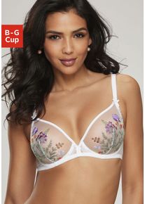 Lascana Damen Bügel-BH "Maria", Gr. 75, bunt, Spitze, Obermaterial: 74% Polyamid, 23% Polyester, 3% Elasthan, feminin, BHs, mit Blumen aus edler