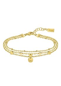 BOSS Damen Armband "Schmuck Edelstahl Armschmuck Ankerkette IRIS", Edelstahl, gold, Edelstahl, Armbänder, mit Glasstein