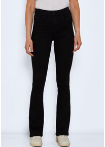 Noisy may Damen Bootcut-Jeans "NMSALLIE HW FLARE JEANS VI023BL NOOS", schwarz, modisch, Gr. 25, unifarben, Denim/Jeans, Obermaterial: 75% Baumwolle,