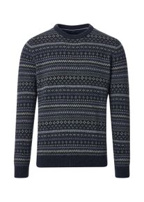 Casamoda Herren Strickpullover "Casamoda Pullover Print", blau, Gr. XL, 80% Wolle (Lammwolle), 20% Nylon, Pullover