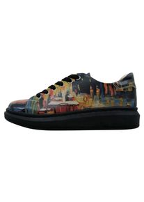 DOGO Damen Plateausneaker "Myra Low-Top Sneaker Bear With A Balloon Damen Sneaker", Gr. 36, bunt, Lederimitat, Schuhe, Vegan