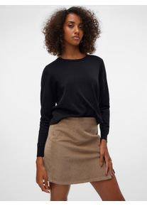 Véro Moda VERO MODA Damen Strickpullover "VMSILJE LS O-NECK SHORT PULLOVER GA NOOS", schwarz, modisch, Gr. XL, unifarben, Strick, Obermaterial: 77% Viskose,