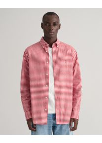 Gant Herren Langarmhemd "REG POPLIN GINGHAM SHIRT", rot, casual, Gr. 4XL, Web, Obermaterial: 100% Baumwolle, Hemden, mit Logostickerei auf der Brust