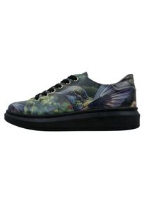 DOGO Damen Plateausneaker "Myra Low-Top Sneaker Bear With A Balloon Damen Sneaker", Gr. 36, schwarz, Lederimitat, Schuhe, Vegan