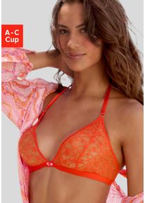 Vivance Damen Bralette-BH, Gr. 70, orange, Obermaterial: 85% Polyamid, 15% Elasthan, feminin, BHs, in zierlicher Triangel-Schnittform mit