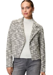 Zero Damen Jackenblazer "Zero Blazer Bouclè mit Reverskragen", schwarz-weiß, casual, Gr. 40, Strukturmuster, Bouclu00e9, Obermaterial: 51% Polyester,
