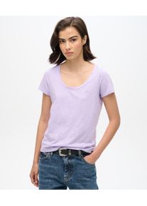 Superdry Damen Studios T-shirt mit Tiefem Ausschnitt Lila - Gr&ouml;&szlig;e: 38 21024220001311KX017