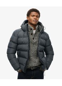 Superdry Herren Gesticktes Logo Kapuzen-Sport Pufferjacke, Dunkelgrau - Gr&ouml;&szlig;e: S 1020202000582PIJ001