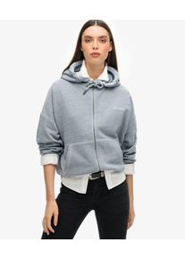 Superdry Damen &Uuml;berf&auml;rbte Essential Kapuzenjacke mit Logo Blau - Gr&ouml;&szlig;e: 44 2102623000762TEB025