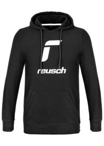 Reusch Herren Kapuzensweatshirt, schwarz, sportlich, Gr. M, bedruckt, 50% Baumwolle, 50% Polyester, Sweatshirts, mit praktischem Kordelzug