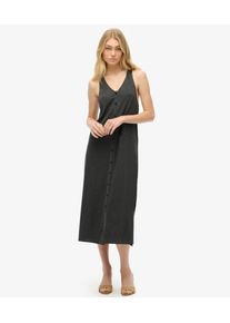 Superdry Damen Schwarz Beach Jersey-Tr&auml;gerkleid in Midil&auml;nge, Gr&ouml;&szlig;e: 42 214423600074402A020