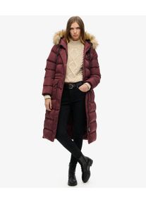 Superdry Damen Langer Everest Kunstfellmantel Lila - Gr&ouml;&szlig;e: 36 2082218500578K6H030