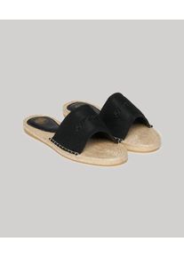 Superdry Damen Schwarz Espadrilles Sandalen Gesticktes Logo, Gr&ouml;&szlig;e: 37 - Gr&ouml;&szlig;e: 37 217942230001202A033