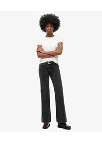 Superdry Damen R&ouml;hrenjeans aus Bio-baumwolle mit Mittelhohem Bund Schwarz - Gr&ouml;&szlig;e: 32/30 21236320002277UD082
