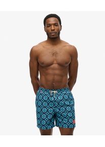 Superdry Herren 43 cm Lange Badeshorts mit Kachel-print Blau - Gr&ouml;&szlig;e: L 1062016500196F5W003