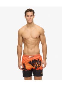 Superdry Herren Orange und Schwarz 17" Badeshorts aus Recyceltem Material mit Foto-Print, Gr&ouml;&szlig;e: L 1062016500188TP2003