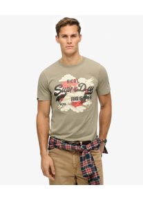 Superdry Herren Vintage Logo Tokyo Relaxed T-shirt Kaki - Gr&ouml;&szlig;e: S 10404055031871KH001