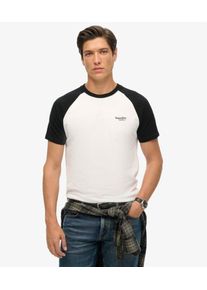 Superdry Herren Essential Baseball-t-shirt aus Bio-baumwolle mit Logo Wei&szlig; - Gr&ouml;&szlig;e: XL 104040500066235C004
