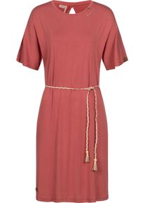 Ragwear Damen Jerseykleid "Kass", rosa, casual, Gr. L, Obermaterial: 95% Polyester, 5% Elasthan, Kleider, stylisches Shirtkleid mit geflochtenem