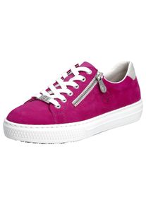Rieker Damen Plateausneaker, Gr. 40, rosa, Veloursleder, sportlich, Schuhe, mit weicher MemoSoft-Innensohle, Freizeitschuh, Halbschuh, Schnürschuh