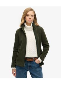 Superdry Damen Estate Fleecejacke mit Durchgehendem Rei&szlig;verschluss Gr&uuml;n - Gr&ouml;&szlig;e: 36 21026235006891KM030