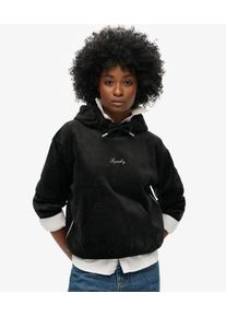 Superdry Damen Locker Geschnittenes Country Club Velours-hoodie Schwarz - Gr&ouml;&szlig;e: 40 210262250175602A019