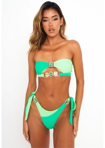 MODA MINX Damen Bikini-Hose "Sweet Like Candy", grün, Gr. L, mehrfarbig, 82% Polyamid, 18% Elasthan, Badehosen, mit seitlicher Bindung und tollem