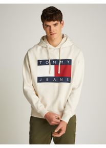 Tommy Jeans Herren Hoodie "TJM MELANGE FLAG HOODIE", beige, casual, Gr. XL, meliert, Sweatware, Obermaterial: 78% Baumwolle, 22% Polyester,