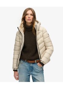 Superdry Damen Beige Fuji Steppjacke mit Kapuze, Gr&ouml;&szlig;e: 38 - Gr&ouml;&szlig;e: 38 20822185005518PV017