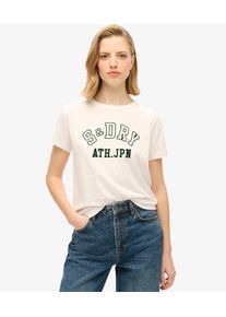Superdry Damen Figurbetontes Athletic Essentials T-shirt mit Grafik Wei&szlig; - Gr&ouml;&szlig;e: 40 21024215022077BG019