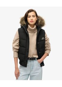 Superdry Damen Everest Kunstfell-weste Schwarz - Gr&ouml;&szlig;e: 38 208222050010402A017