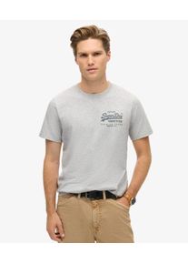 Superdry Herren Heritage T-shirt mit Vintage-logo auf der Brust Grau - Gr&ouml;&szlig;e: L 10404055030741LN003