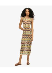 Superdry Damen Midi-strickkleid mit Zickzackmuster Green - Gr&ouml;&szlig;e: 36 2144236000779F4W030
