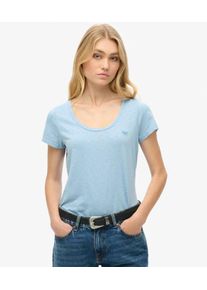 Superdry Damen Studios T-shirt mit Tiefem Ausschnitt Blau - Gr&ouml;&szlig;e: 40 21024220001315AX019
