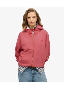 Superdry Damen Baumwolle Gesticktes Logo &Uuml;bergro&szlig;e Essential Raglan-Kapuzenjacke, Rot - Gr&ouml;&szlig;e: 42 2102623000751F4K020