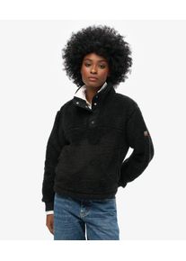 Superdry Damen Superweicher Teddy-fleece mit Druckknopfkragen Schwarz - Gr&ouml;&szlig;e: 44 210262350069202A025