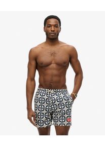 Superdry Herren 43 cm Lange Badeshorts mit Kachel-print Marineblau - Gr&ouml;&szlig;e: M 1062016500196F5A002