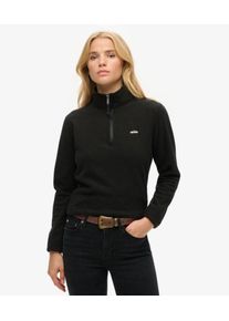 Superdry Damen Polar Fleecepullover mit Halbem Rei&szlig;verschluss Schwarz - Gr&ouml;&szlig;e: 38 210262350070402A017