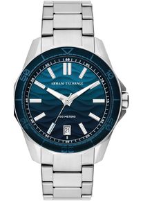 Armani Exchange Herren Quarzuhr, silber, Armbanduhren, Armbanduhr, Herrenuhr, bis 10 bar wasserdicht, Edelstahlarmband