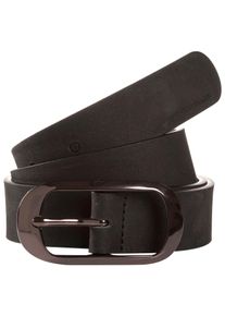 Tom Tailor Damen Ledergürtel "TTLEXI", schwarz, klassisch,modisch, Gr. 100, unifarben, Rindsleder, Gürtel, 3 cm breiter Damengürtel, Velourlederlook,