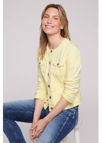 SOCCX Damen Jeansjacke, gelb, casual, Gr. XXL, unifarben, Material: 66% Baumwolle, 24% Polyester, 8% Elastomultiester, 2% Elasthan, Jacken