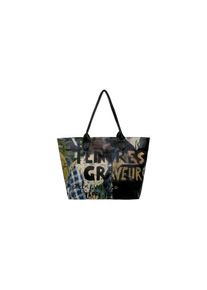 DOGO Damen Weekender "Weekender Schultertaschen Les Peintres Damen Schultertasche", schwarz, Lacklederimitat, Taschen, Vegan