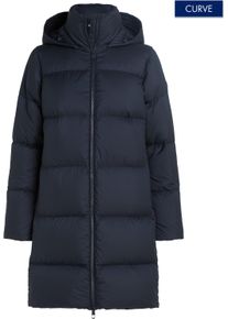 Damen Steppmantel "CRV CASUAL HW DOWN HOOD COAT", blau, casual, Gr. 48, Tommy Hilfiger Curve, unifarben, Web, Obermaterial: 100% Polyester. Futter: