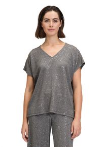 Vera Mont Damen Shirtbluse "Vera Mont Blusenshirt mit V-Ausschnitt", gold, casual, Gr. 46, Obermaterial: 51% Polyamid, 41% Polyester, 5% Elasthan, 3%