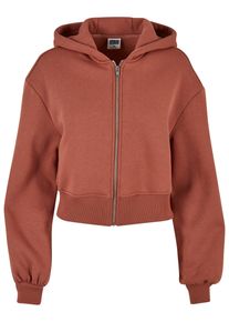 Urban Classics Damen Sweatjacke "Urban Classics Damen Ladies Short Oversized Zip Jacket", orange, Gr. XL, unifarben, 65% Baumwolle, 35% Polyester,