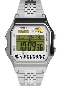 Timex Damen Digitaluhr "PEANUTS Timex 80"silberfarben, Armbanduhren, Quarzuhr, Armbanduhr, Damenuhr, Herrenuhr,Edelstahlarmband