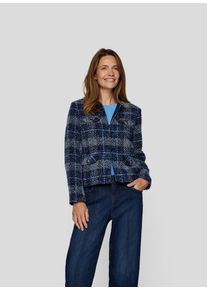 Rabe Damen Blouson "Jacke", blau, feminin, Gr. 50, kariert, 49%Polyacryl 38%Polyester 7%Viskose 6%Baumwolle 96%Viskose 4%Elastan, Jacken