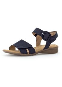 Gabor Damen Keilsandalette "FLORENZ", Gr. 36, blau, Nubukleder, unifarben, klassisch, Schuhe, Keilabsatz, Sommerschuh, Riemchensandale in Schuhweite