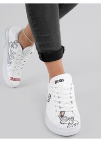 DOGO Damen Sneaker "Ace Low-Top Sneaker What's Up Doc? Bugs Bunny Damen Sneaker", Gr. 37, weiß, Lederimitat, casual, Schuhe, Vegan