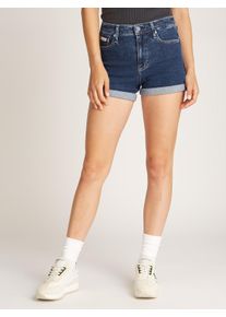 Damen Shorts "MID RISE SHORT", blau, casual, Gr. 26, Calvin Klein Jeans, unifarben, Denim/Jeans, Obermaterial: 94% Baumwolle, 4% Elastomultiester, 2%